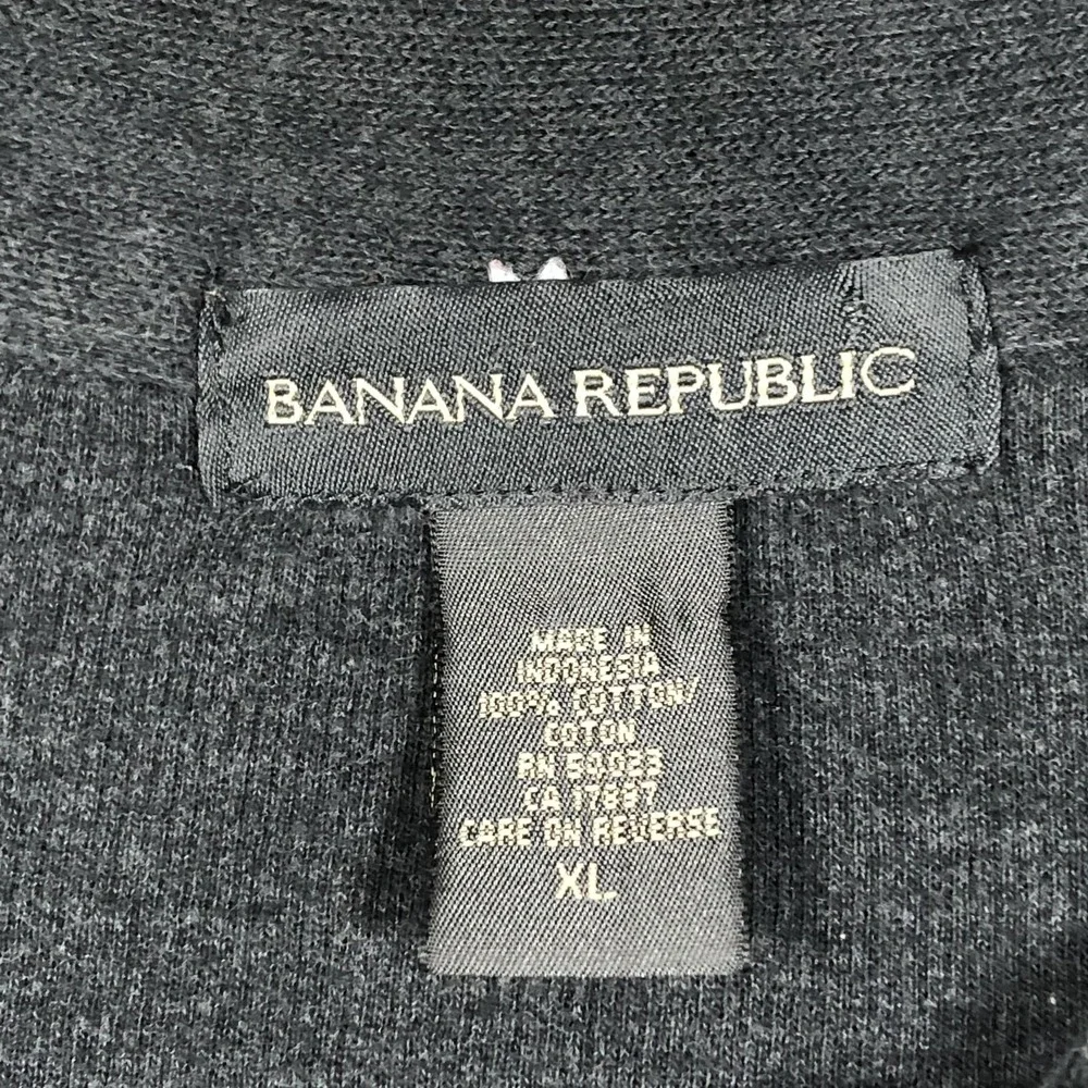 Banana‎ Republic Sweater Mens XL Gray Collared Cotton Knit Pullover Long Sleeve